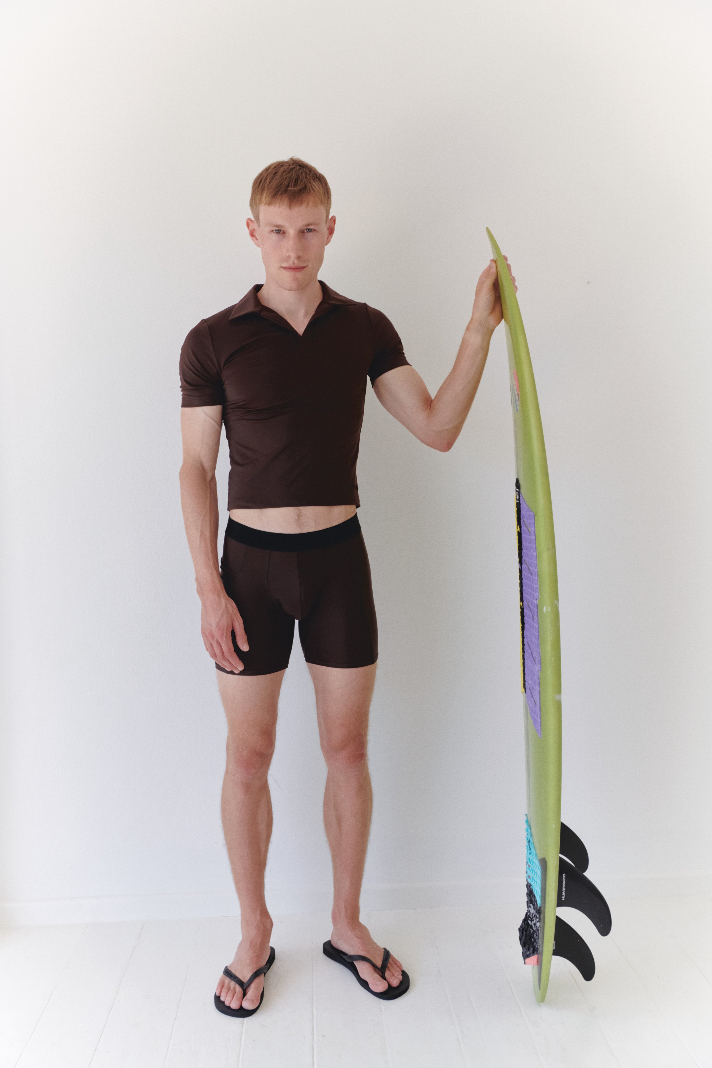 Brown Boy's Short Leggings